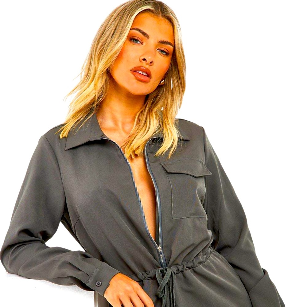 BLACK Utility Drawstring Boilersuit